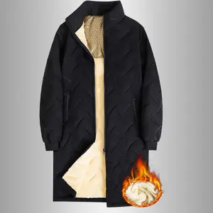 Men’s Winter Mid-Length Cotton Jacket - Sherpa-Lined Thickened, Graphene Inside for Cold-Weather Casual & Outdoor Fleece Menswear jackets oktoberfest outfit heated jacket classy outfits fleece jacket men's fall outfits zip jackets