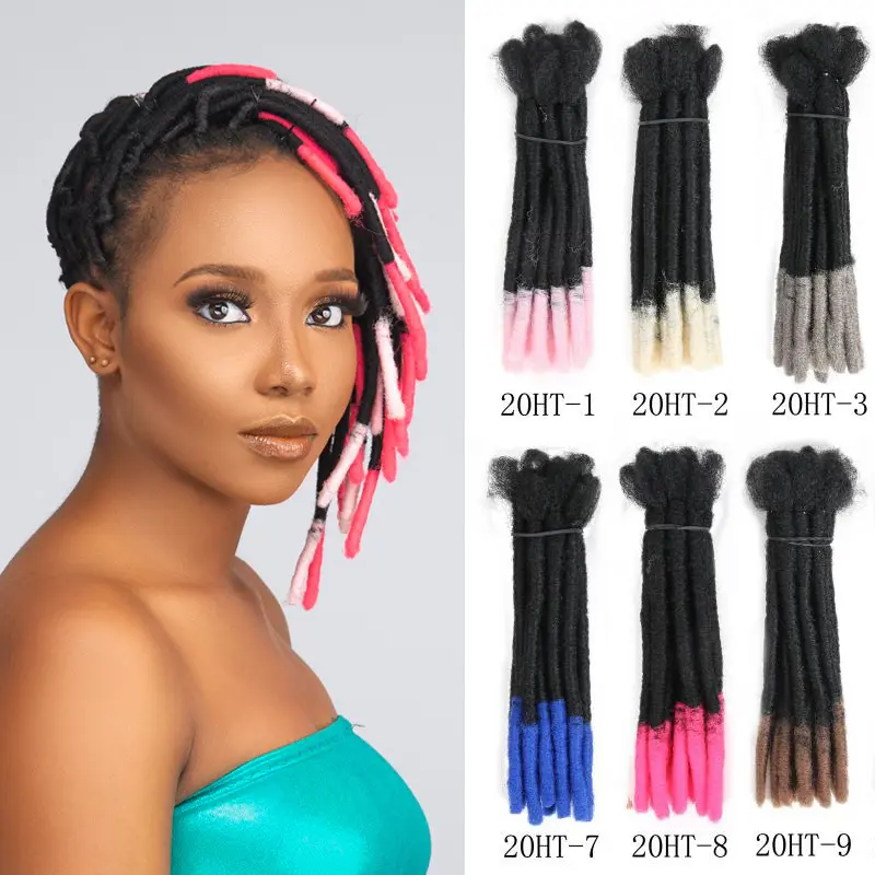 Synthetic Braided Dreadlock Extensions Strands - Handmade Unisex Hip Hop Reggae Style Locs for Adults, Synthetic Hairpieces, Fashion Hair Accessories (Per Strand Option)