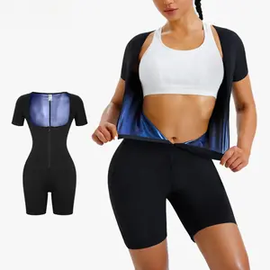 Women's Coated Athletic Zipper Workout Sweat Sauna Jumpsuit Stylish Activewear Workout Apparel Sporty Comfy Jumpsuit Tummy Control Jumpsuit Sauna Sports Jumpsuit Sports Outfits Stylish Activewear, sweat suit,Sports jumpsuit