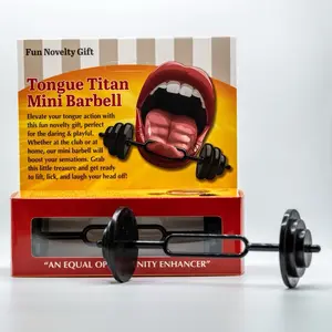 Tongue Titan Miniature Barbell - Perfect for Home Gym, Santa’s Novelty Toy