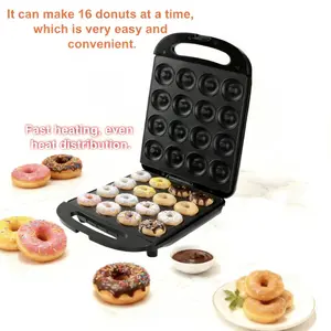 16-Hole Electric Donut Maker, Easy Release Nonstick Household Baking Tool with Easy Clean Design, Easy Release Nonstick Doughnut Makers