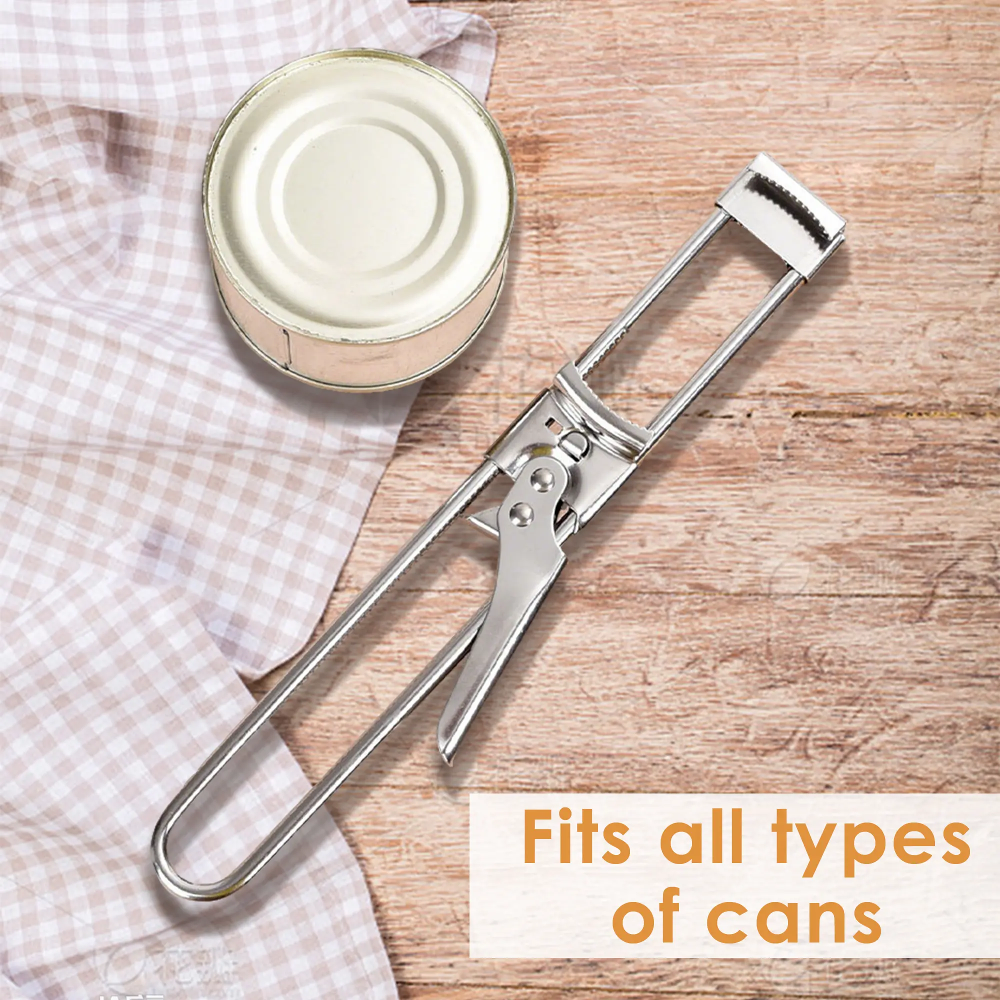 Jar Opener for Weak Hands, Multifunctional Adjustable Can Opener, Stainless Steel Jar Lid Opener Bottle Opener Tool for Seniors with Arthritis, Manual Jar Gripper for Kitchen