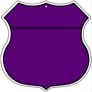 Purple|Black Plain Highway Shield Metal Sign
