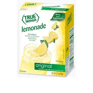 TRUE LEMON Original Lemonade Drink Mix| Made from Real Lemon | No Preservatives, No Artificial Sweeteners, Gluten Free | Water Flavor Packets & Water Enhancer with Stevia 30 Count (Pack of 1)