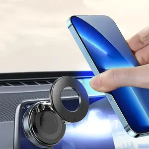 Magnetic Car Phone Holder - 360° Rotation & Folding, Equipped with Vacuum Suction Cup, Suitable for Car, Gym, Office & Driving Use Foldable Smartphone