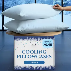 Cooling Pillow Cases - BreezeWeave  Size Set of 2 Pillowcases for Hot Sleepers & Cool, Deep Rest - Cloud Soft, Silky Smooth, Ultra Durable, Easy Care,  Zipper (Blue)