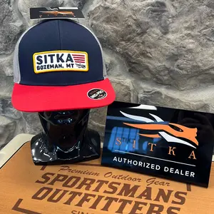 Sitka Gear - Patriot Icon Mid Pro Trucker Hat Patch - Eclipse / Red