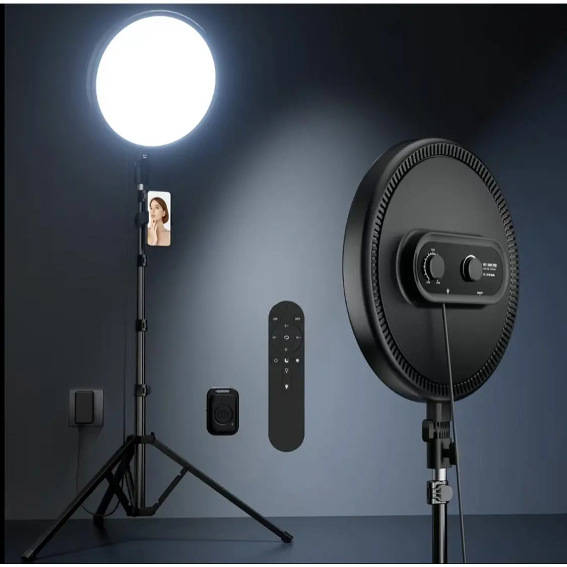 Black New in Box LED Light with Remote Control and Tripod Stand for Photography and Video Recording
