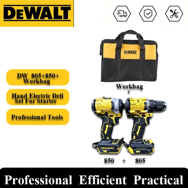 Dewalt DCF850 805 Compact Impact Driver Drill Combo Kit - Ergonomic Grip, Workbag Included - for Woodworking, Home Repair (Tools & Hardware, Hand Tools), Work Tools, Must-Have For Diy Enthusiasts industrial task rechargeable high torque  fastening