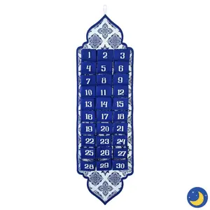 Blue & White Ottoman Style Pocket Felt Ramadan Advent Calendar