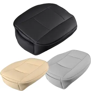 PU Leather Car Front Seat Cover Protector Bottom Seat Cushion Single Seat Cover Anti-Slip and Edge Wrapping