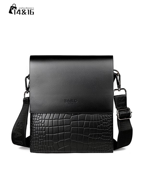 Men's PU Leather Shoulder Bag, Versatile Shoulder Bag, Casual Crossbody Messenger Bag, Multi-Functional Small Storage Pouch, Ideal Gift for Boyfriend