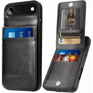 Entronix Case Compatible with iPhone 17 Air - [6 Slot Card Holder] Slim Leather Wallet