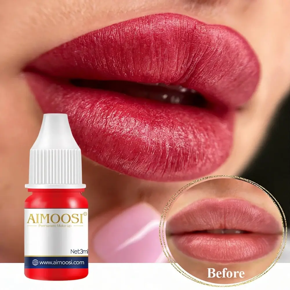 Professional AIMOOSI PMU Lip Pigment | Safe Low Irritation Microblading Lip Tattoo Ink Makeup Long Lasting Matte Lip Cosmetic Lip Products Makeup