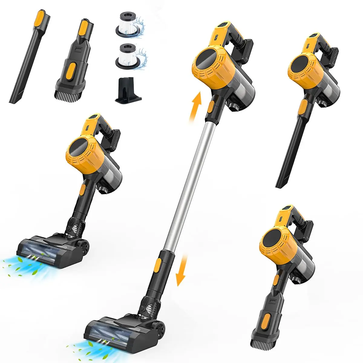 Cordless Vacuum Cleaner for DeWalt Hoover Cordless 20vBatter, 6 in 1 Lightweight Handheld Vacuum with 2 Mode Suction-150W Motor, 14 Kpa for Hardwood Floor Car Pet Hair Cleaning