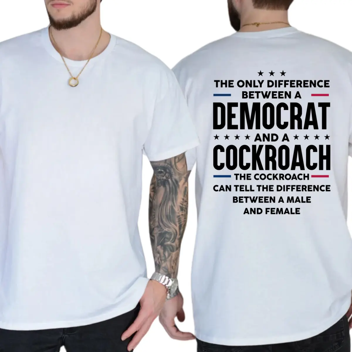 The Only Difference Between A Democrat And A Cockroach T-shirt, Funny Shirts, Republican Tee, Trump Supporters Shirt