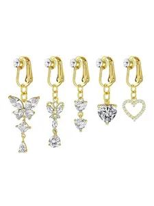 Women's Elegant Faux Belly Button Rings, Belly Hoops, Fashion Body Jewelry, Fashionable Non Piercing Belly Button Jewelry for Party, Daily Clothing Decor, Trendy All-match & Exquisite Jewelry for Birthday Gift