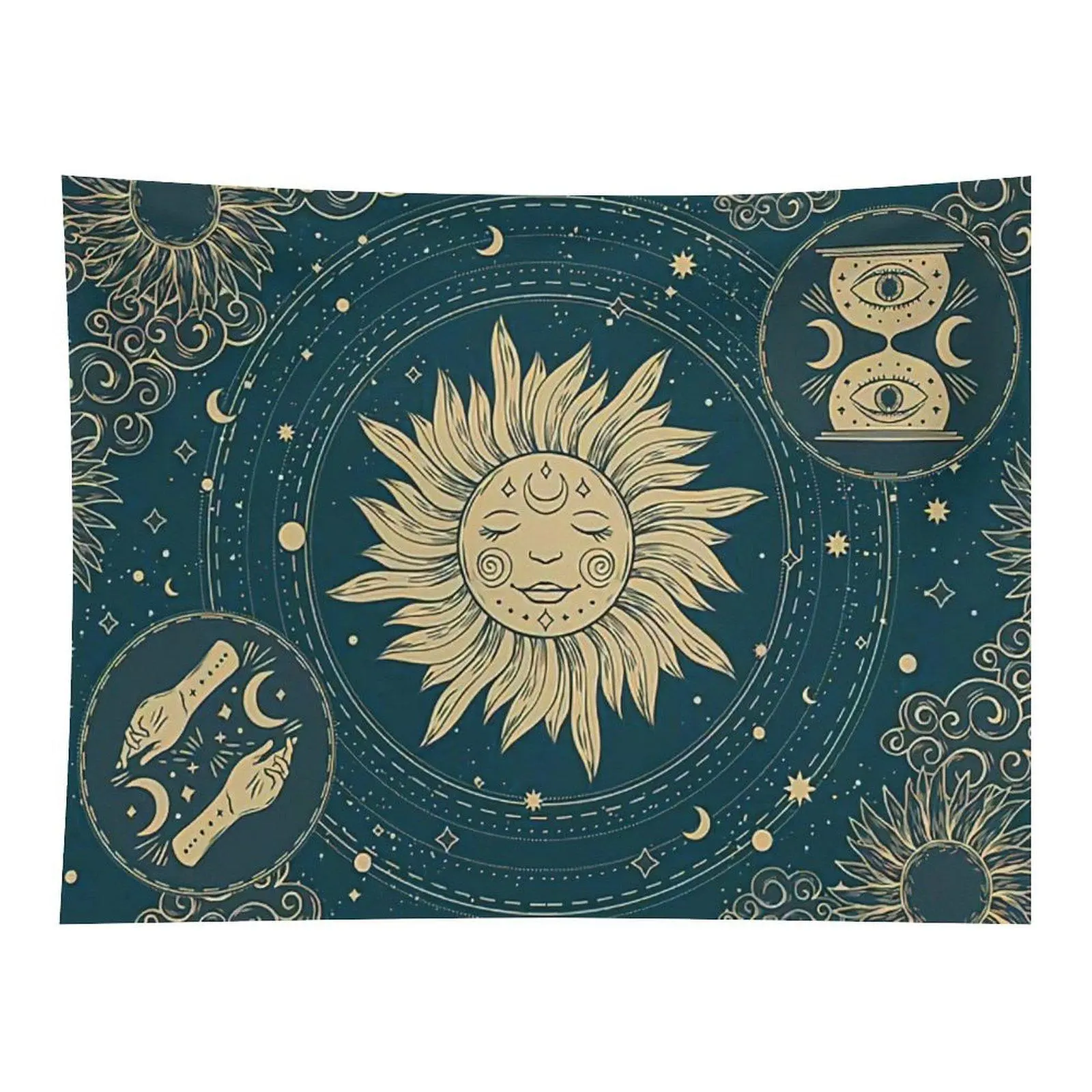 Celestial Sun Tapestry Tarot Moon Stars Boho Wall Decor