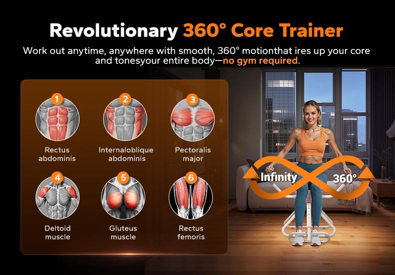 Merach Seated Ab Crunch Trainer, Foldable Core Exercise Equipment for Home Gyms, Comfortable Multi-Functional Waist Twist Exercise Trainer, TikTokShopBlackFriday SpringStatements