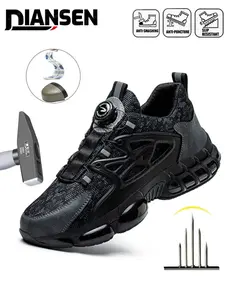 Steel Toe Shoes for Men Lightweight Comfortable Work Sneakers Anti-Punctur and Anti-smash Protective Shoes Spring and Autumn Annals New Fashion Shoes Safety Tennis Sneakers for Long Shifts Steel Toe Trainers