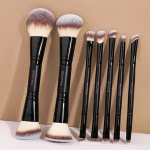 Maange 7-Piece Makeup Brush Set, Multifunctional Makeup Brushes, Foundation Brush, Blush Brush, Loose Powder Brush, Eyeshadow Brush, Concealer Brush, Ideal for Home and Travel