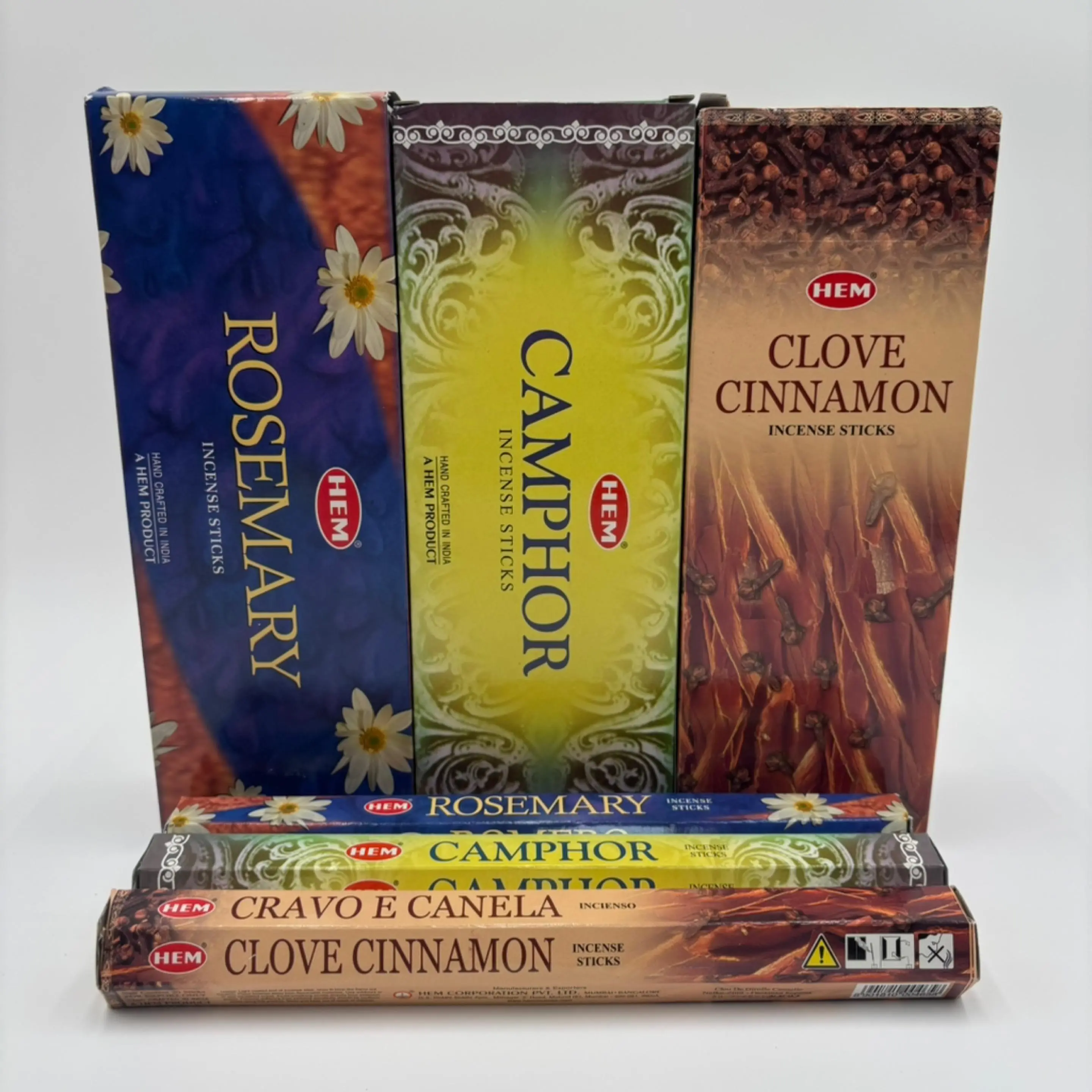 Camphor Rosemary and Clove Cinnamon Incense Trio