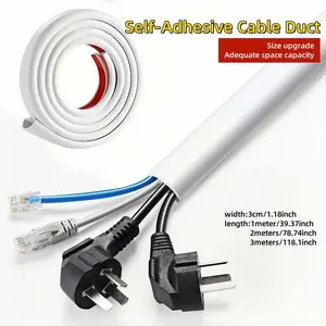 1 Roll 100/200/300cm Self-adhesive Cable Cover, Floor Cord Hide Strip, Easy Install Household Wire Organizer