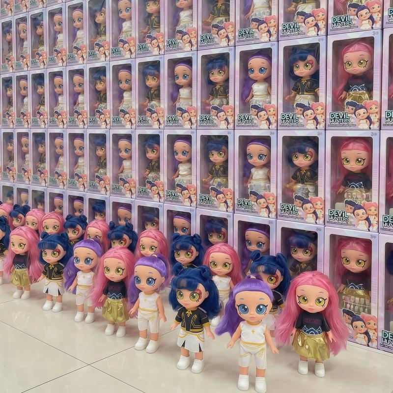 Devil Hunters 5D Doll with Big Glass Eyes & Shakeable Head RUMI MIRA & ZOEY Figurine Toy Collectible Kpop Idol Figure Cute Character Doll Alternative for Kids and Fans Gift