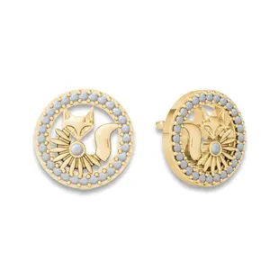Lucky Charlie Crystal Fox Studs