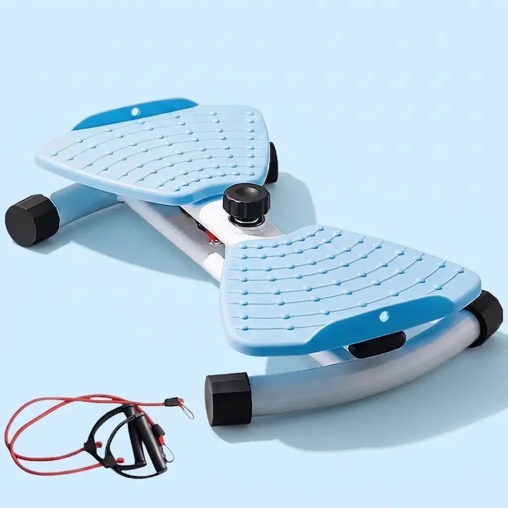 2 Resistance Bands Attached Twist Board, Quiet Anti-Slip Core Trainer for Daily Full Body Movement, Compact Portable Workout Gear Fit for Women & Beginners, Internal Bearing System, Massage Protrusions, Relieves Foot Soreness