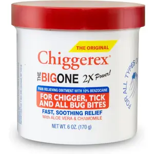 2X Power Aid Medicated Ointment for Chiggers, Mosquito Bites, Ticks and Bug Bite Relief with Aloe Vera & Chamomile, 6 oz