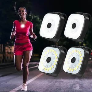 4 Pack Running Lights for Runners - Dog Walking Light at Night, 12 LED Clip On Flashlight for Night Safety, High Brightness Chest Light Jogging Gear for Men Women