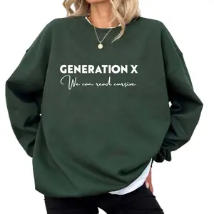 Gen X Sweatshirt – We Can Read Cursive Graphic Pullover, Funny Unisex Fleece Top