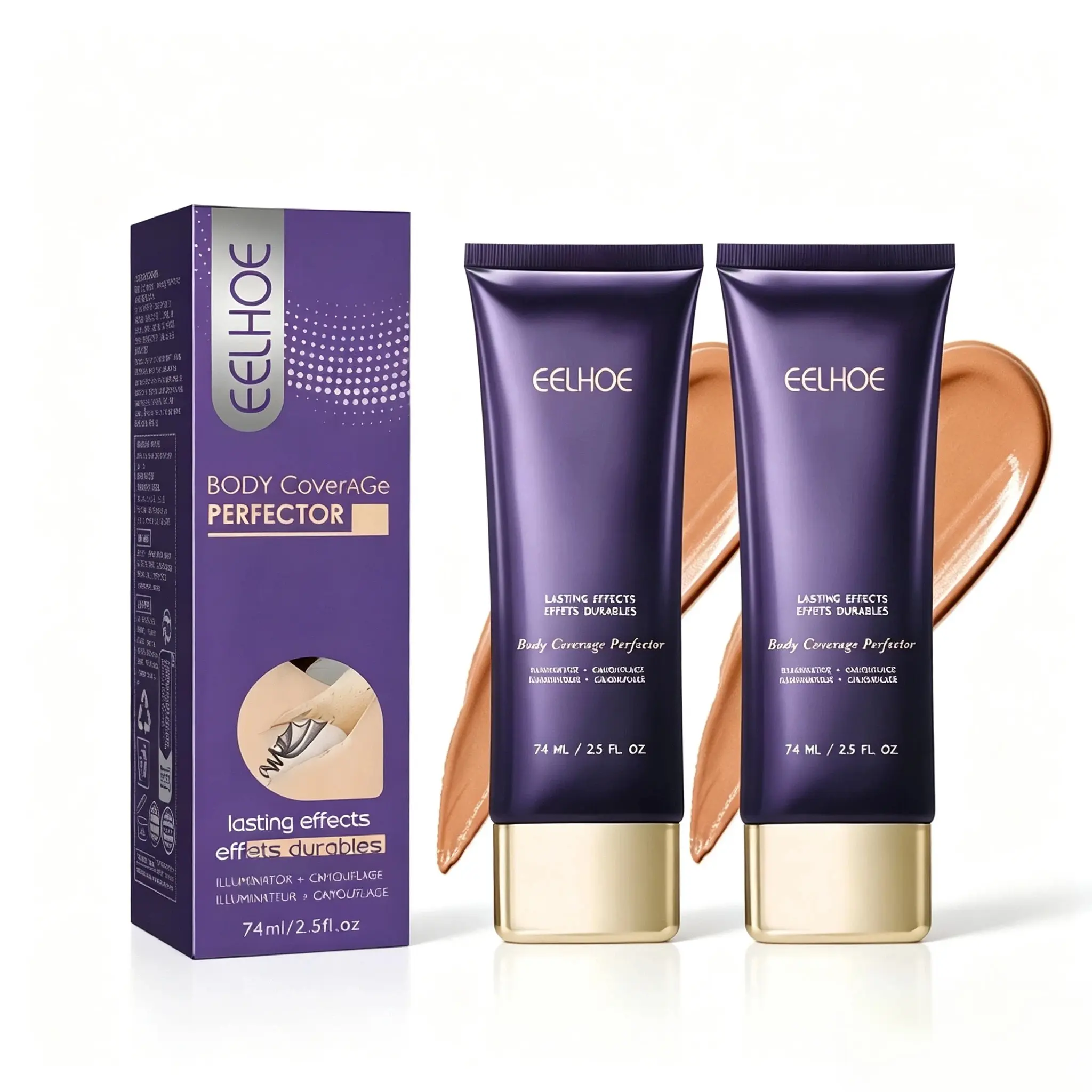 High-Performance Body Coverage Perfector 2.5 oz - Flawless Body Makeup, Concealer for Scars, Spots, Veins, Tattoos and More Blend Cosmetic lightweight makeup，Body Coverage Perfector;All-Over Complexion Perfector;Concealer Full Vegan