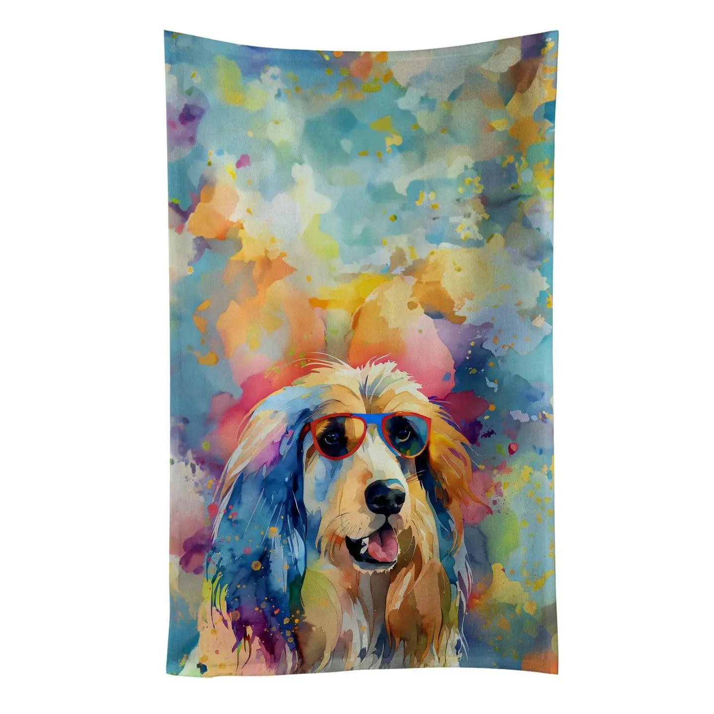 Afghan Hound Animals Themed Kitchen Towel, Vibrant Rectangle Home Care Cleaning Cloth with Colorfast Dye for Kitchen Decor