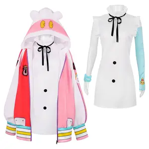 Uta Lovely School Uniform Jacket Dress Cosplay Costume Set with Headset Cuffs for Comic Con