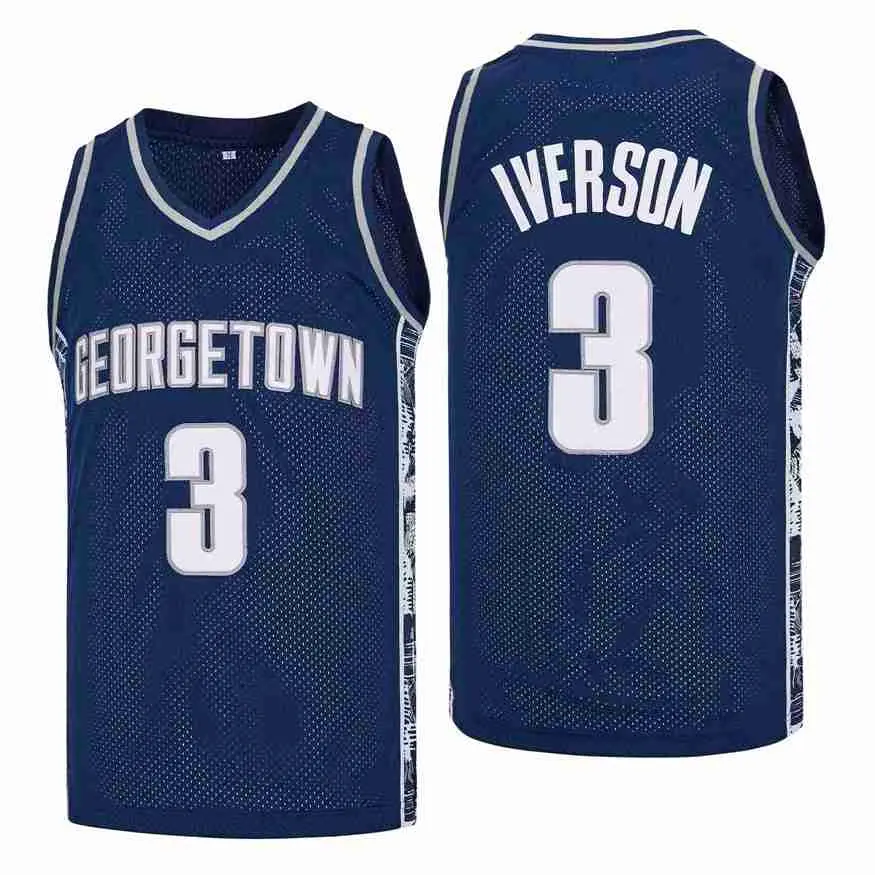 3# IVERSON COLOR-SPLIT STYLE 1A BASKETBALL JERSEY Quick Dry Comfortable Unisex