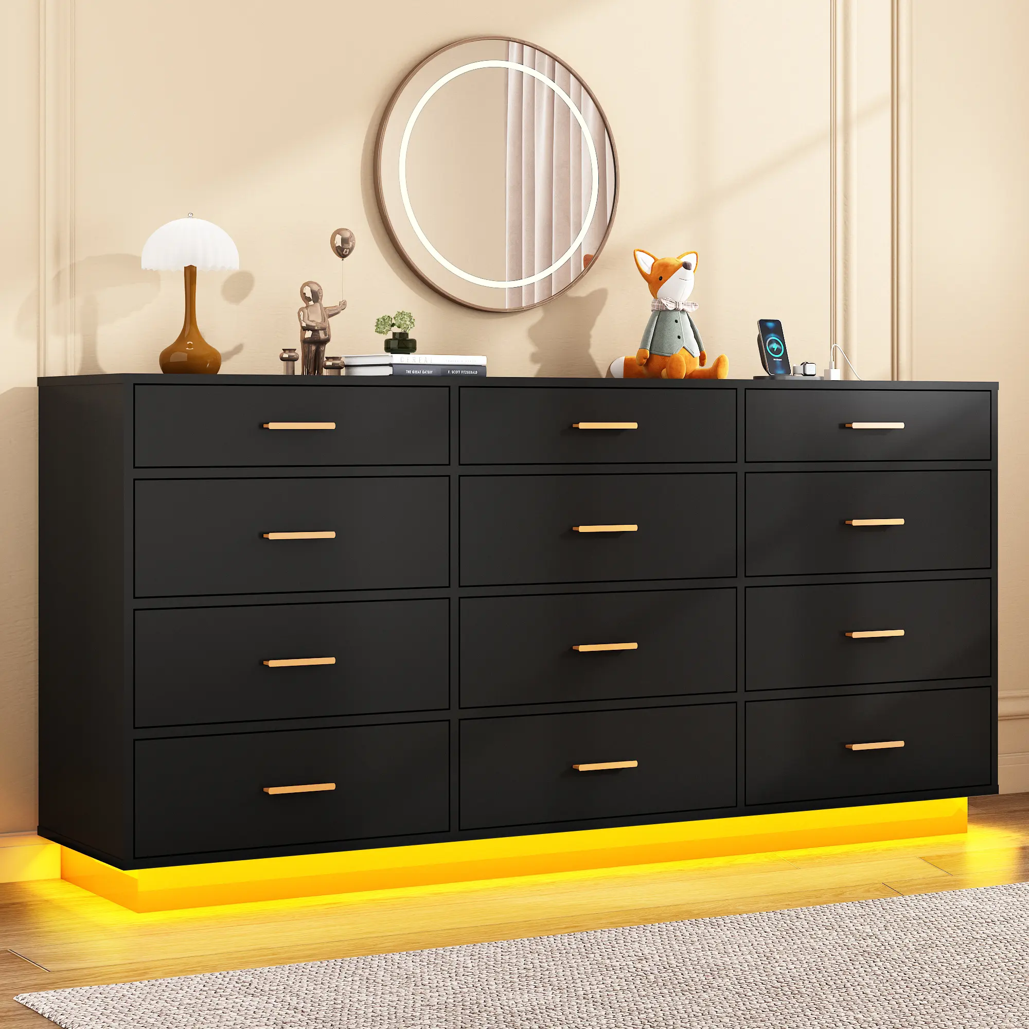 Black-12 Drawers