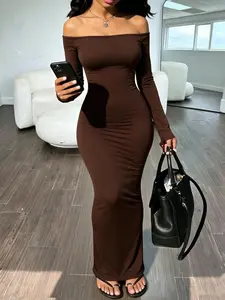 Women's One Shoulder Bodycon Long Dress, Four Seasons Sleeveless Slim Fit Extra Long Dress, Stylish and Comfortable Fashion