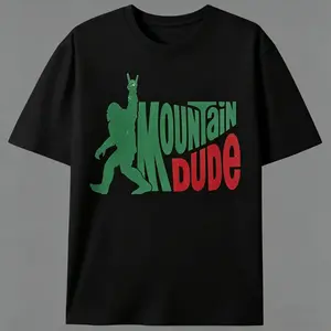 【100% Cotton】Bigfoot Mountain Graphic Tee, Funny Sasquatch Rock On Vintage Outdoor Hiking Shirt, Casual Soft Cotton Unisex Streetwear, Wilderness Nature Adventure Apparel, Perfect Nature Lover Gift For Men Women Daily Wear Camping Travel Outfit tiktokshop