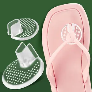 10pcs Round Flip-flop Clip Foot Pad Invisible Silicone Foot Pad Half Size Pad, Flip Flop Gel Cushions Pads, Toe Protectors for Thong Sandal