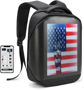 Led Backpack with Programmable Screen,HD Color Screen App Control 15.6 inches Laptop Backpack, Waterproof led bag, Travel Backpack, Motorcycle Backpack