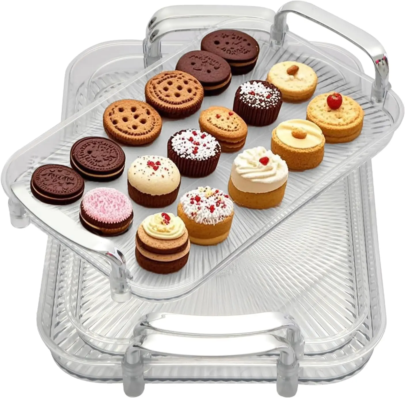 Thick Large White Serving Trays Set (Set of 3) - ReusableServing Plates for Party Food Display, Stackable KitchenCountertop Essential for Thanksgiving, Christmas FestiveEvents, Plate