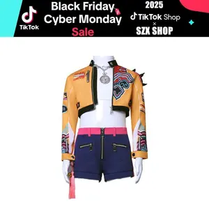 Rumi Cosplay Costume Hunters Zoey Jacket & Shorts Full Set For Women Soft Polyester Material Halloween Christmas Outfit