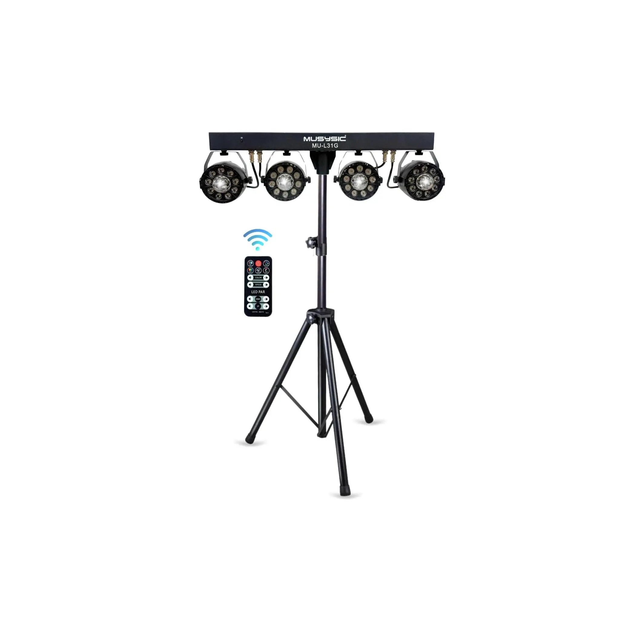 MUSYSIC MU‑L31G Professional LED PAR Light – 36×1W RGBW LEDs, 8‑Channel DMX512, Auto/Sound/Strobe Modes, Remote Control