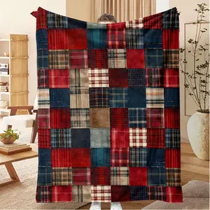 Comfortable Retro Plaid Flannel Blanket - Soft, Warm And Versatile For Sofas, Beds, Offices And Travel - Ideal For Christmas Or Birthday Gifts