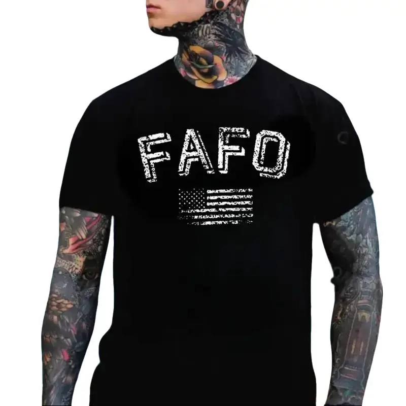 Casual Graphic Hoodie with Patriotic FAFO American Flag, 2nd Amendment Tactical Pullover Sweatshirt for Veterans, Unisex Menswear Clothes