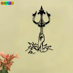 1pc Trident Metal Wall Art, Mythical Trident Statue Mural, Ideal Gift for Halloween, New Year, Mythology Enthusiasts, Weather-Resistant Metal Wall Decor Wall Sculptures, Perfect for Outdoor Fence & Indoor Wall, Unique Decor for Fantasy Fans