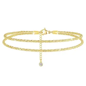 2026 Dainty Layered Waterproof Anklet For Women Adjustable Womens Anklet Set Stackable Figaro Beaded Cuban Link Anklets Daily Clothing Decor For Beach Summer Trendy All-match & Exquisite Jewelry For Christmas New Year Decoration