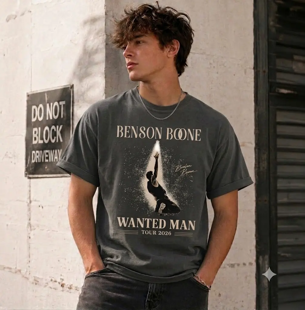 Benson Boone Wanted Man Tour 2026 Shirt, Vintage Concert Graphic Tee, Music Fan Gift, Unisex Tour Merchandise